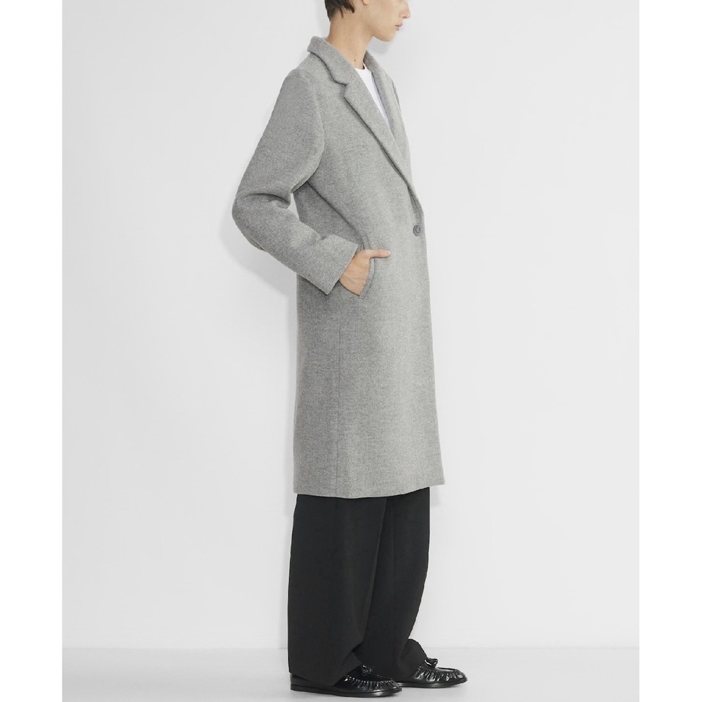 Babaton $348 Aritzia Atelier The Stedman Coat  2XS Gray Virgin Wool Italy